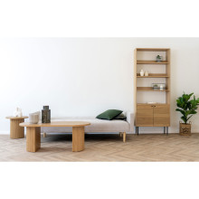 Sofa rozkładana na nóżkach Kells 208cm ciemny beż / drewniane nogi House Nordic