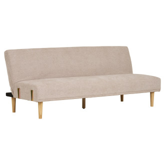 Sofa rozkładana na nóżkach Kells 208cm ciemny beż / drewniane nogi House Nordic