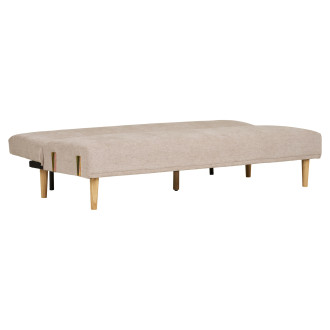 Sofa rozkładana na nóżkach Kells 208cm ciemny beż / drewniane nogi House Nordic