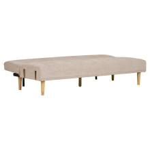 Sofa rozkładana na nóżkach Kells 208cm ciemny beż / drewniane nogi House Nordic