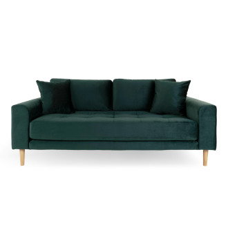 Sofa tapicerowana na nóżkach Lido 2,5-osobowa butelkowa zieleń / nogi naturalne House Nordic
