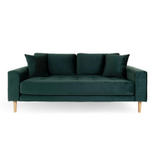 Sofa tapicerowana na nóżkach Lido 2,5-osobowa butelkowa zieleń / nogi naturalne House Nordic