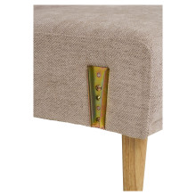 Sofa rozkładana na nóżkach Kells 208cm ciemny beż / drewniane nogi House Nordic