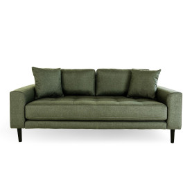 Sofa tapicerowana na nóżkach Lido 2,5-osobowa oliwkowa zieleń / nogi czarne House Nordic