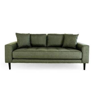 Sofa tapicerowana na nóżkach Lido 2,5-osobowa oliwkowa zieleń / nogi czarne House Nordic