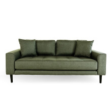 Sofa tapicerowana na nóżkach Lido 2,5-osobowa oliwkowa zieleń / nogi czarne House Nordic