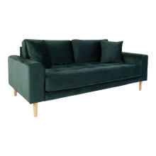 Sofa tapicerowana na nóżkach Lido 2,5-osobowa butelkowa zieleń / nogi naturalne House Nordic