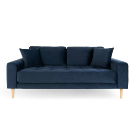 Sofa tapicerowana na nóżkach Lido 2,5-osobowa granatowy / nogi naturalne House Nordic