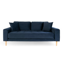 Sofa tapicerowana na nóżkach Lido 2,5-osobowa granatowy / nogi naturalne House Nordic