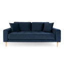 Sofa tapicerowana na nóżkach Lido 2,5-osobowa granatowy / nogi naturalne House Nordic