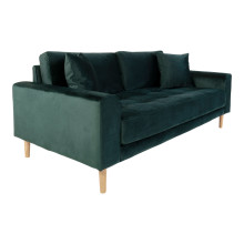 Sofa tapicerowana na nóżkach Lido 2,5-osobowa butelkowa zieleń / nogi naturalne House Nordic