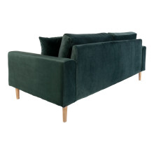 Sofa tapicerowana na nóżkach Lido 2,5-osobowa butelkowa zieleń / nogi naturalne House Nordic