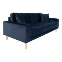 Sofa tapicerowana na nóżkach Lido 2,5-osobowa granatowy / nogi naturalne House Nordic