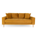 Sofa tapicerowana na nóżkach Lido 2,5-osobowa żółty / nogi naturalne House Nordic