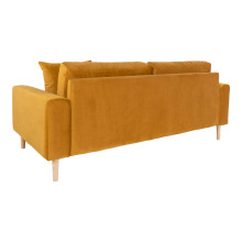 Sofa tapicerowana na nóżkach Lido 2,5-osobowa żółty / nogi naturalne House Nordic