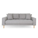 Sofa tapicerowana na nóżkach Lido 2,5-osobowa jasny szary / nogi naturalne House Nordic