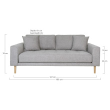 Sofa tapicerowana na nóżkach Lido 2,5-osobowa jasny szary / nogi naturalne House Nordic
