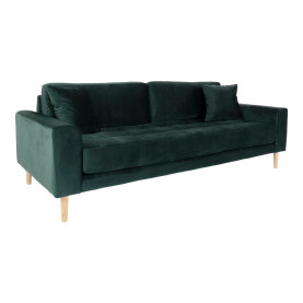 Sofa tapicerowana na nóżkach Lido 3-osobowa butelkowa zieleń / nogi naturalne House Nordic 2