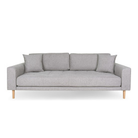 Sofa tapicerowana na nóżkach Lido 3-osobowa jasny szary / nogi naturalne House Nordic