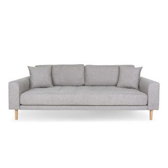 Sofa tapicerowana na nóżkach Lido 3-osobowa jasny szary / nogi naturalne House Nordic