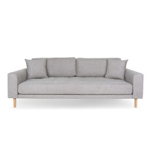 Sofa tapicerowana na nóżkach Lido 3-osobowa jasny szary / nogi naturalne House Nordic