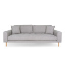 Sofa tapicerowana na nóżkach Lido 3-osobowa jasny szary / nogi naturalne House Nordic