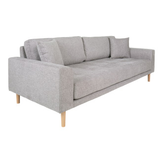 Sofa tapicerowana na nóżkach Lido 3-osobowa jasny szary / nogi naturalne House Nordic