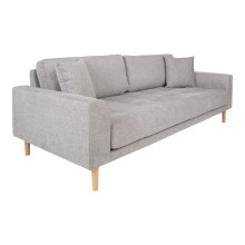 Sofa tapicerowana na nóżkach Lido 3-osobowa jasny szary / nogi naturalne House Nordic