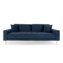 Sofa tapicerowana na nóżkach Lido 3-osobowa granatowy / nogi naturalne House Nordic