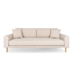 Sofa tapicerowana na nóżkach Lido 3-osobowa piaskowy / nogi naturalne House Nordic