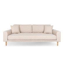 Sofa tapicerowana na nóżkach Lido 3-osobowa piaskowy / nogi naturalne House Nordic