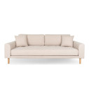 Sofa tapicerowana na nóżkach Lido 3-osobowa piaskowy / nogi naturalne House Nordic