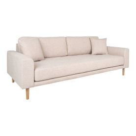 Sofa tapicerowana na nóżkach Lido 3-osobowa piaskowy / nogi naturalne House Nordic 2