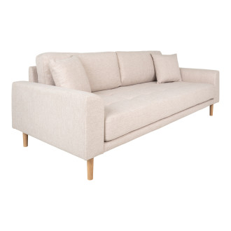 Sofa tapicerowana na nóżkach Lido 3-osobowa piaskowy / nogi naturalne House Nordic