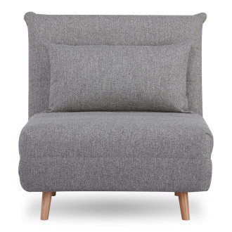 Fotel z poduszką i funkcją spania Marlow 82cm szary / brzoza House Nordic