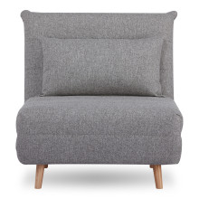 Fotel z poduszką i funkcją spania Marlow 82cm szary / brzoza House Nordic
