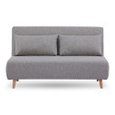Sofa 2 osobowa rozkładana z poduszkami Marlow 140cm szary / brzoza House Nordic