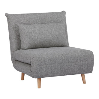 Fotel z poduszką i funkcją spania Marlow 82cm szary / brzoza House Nordic