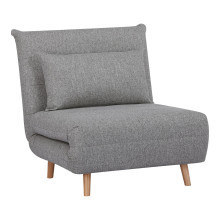 Fotel z poduszką i funkcją spania Marlow 82cm szary / brzoza House Nordic