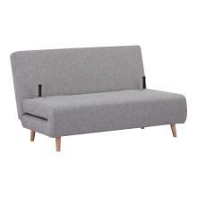 Sofa 2 osobowa rozkładana z poduszkami Marlow 140cm szary / brzoza House Nordic