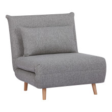 Fotel z poduszką i funkcją spania Marlow 82cm szary / brzoza House Nordic