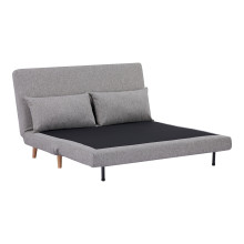Sofa 2 osobowa rozkładana z poduszkami Marlow 140cm szary / brzoza House Nordic
