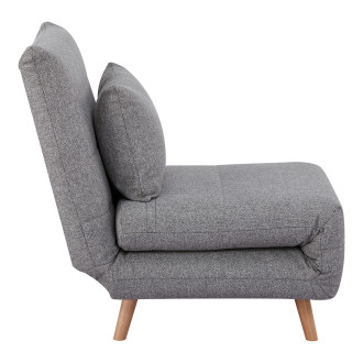 Fotel z poduszką i funkcją spania Marlow 82cm szary / brzoza House Nordic