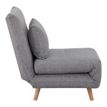 Fotel z poduszką i funkcją spania Marlow 82cm szary / brzoza House Nordic