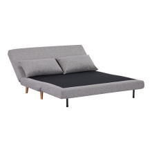 Sofa 2 osobowa rozkładana z poduszkami Marlow 140cm szary / brzoza House Nordic