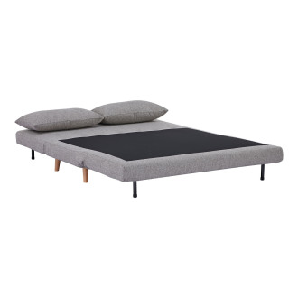Sofa 2 osobowa rozkładana z poduszkami Marlow 140cm szary / brzoza House Nordic