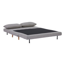 Sofa 2 osobowa rozkładana z poduszkami Marlow 140cm szary / brzoza House Nordic