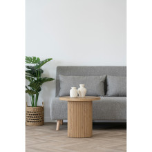 Sofa 2 osobowa rozkładana z poduszkami Marlow 140cm szary / brzoza House Nordic