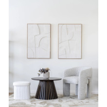 Pufa ze schowkiem tkanian teddy Medford 42,5 biała House Nordic