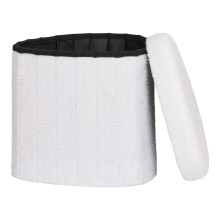 Pufa ze schowkiem tkanian teddy Medford 42,5 biała House Nordic